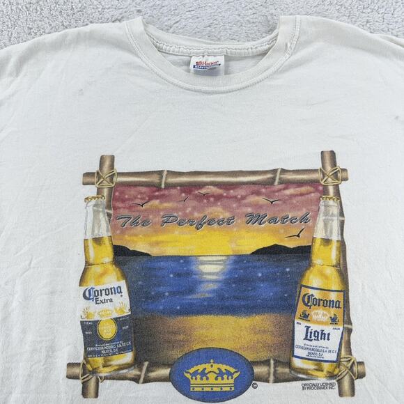 Corona Extra Light Beer Shirt Mens XL The Perfect Match Graphic Tee Cerveza - Picture 1 of 8